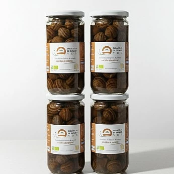 Pack 4 botes de Caracoles cocidos al natural, 720 ml.