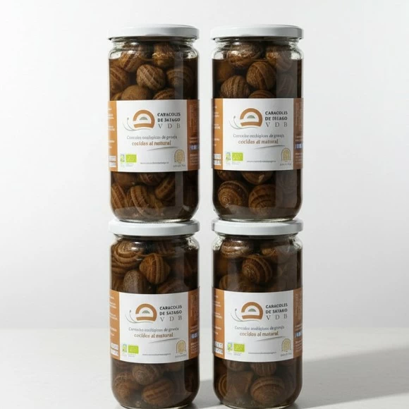 Pack 4 botes de Caracoles cocidos al natural, 720 ml.