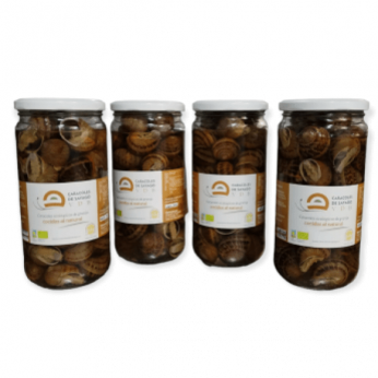 Pack 4 botes de Caracoles cocidos al natural, en conserva.